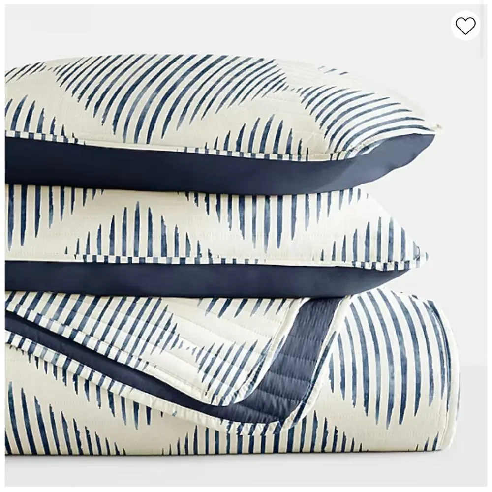 NEW! Casual Comfort iEnjoy Distressed Diamond Patterned Reversible Quilt 3PC Set